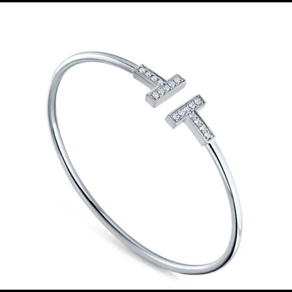 Other - + Silver Tone T Bar Open Brscelet